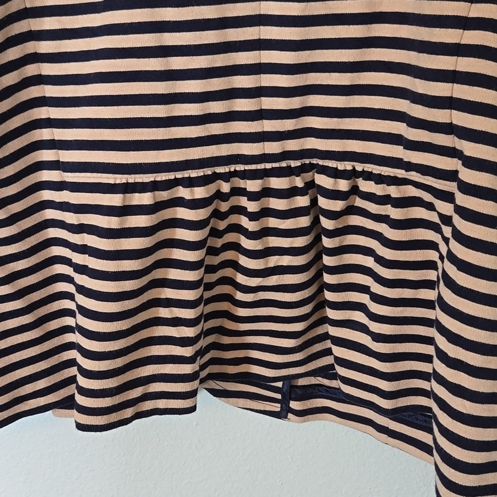 Talbots Navy Striped Knit Blazer Size Large - Picture 3 of 9